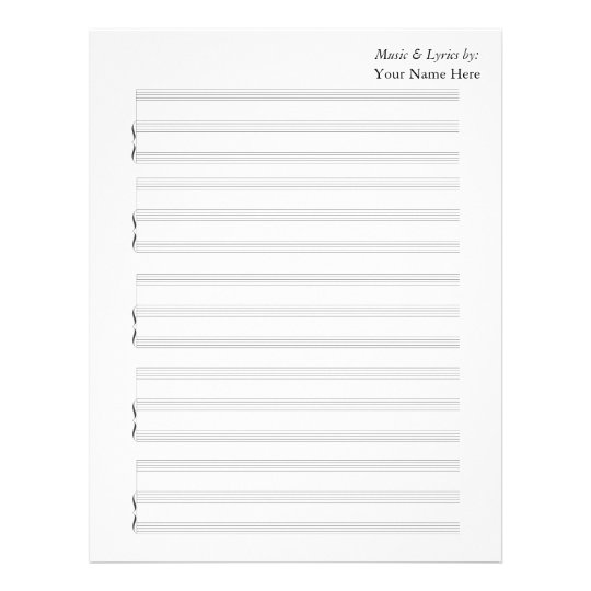 Blank Sheet Music for Piano and Voice | Zazzle.com