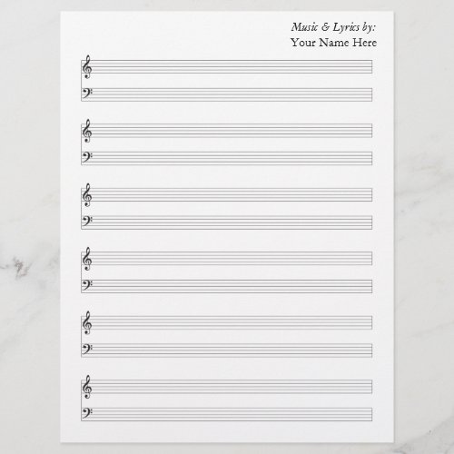 Blank Sheet Music  Piano Staves