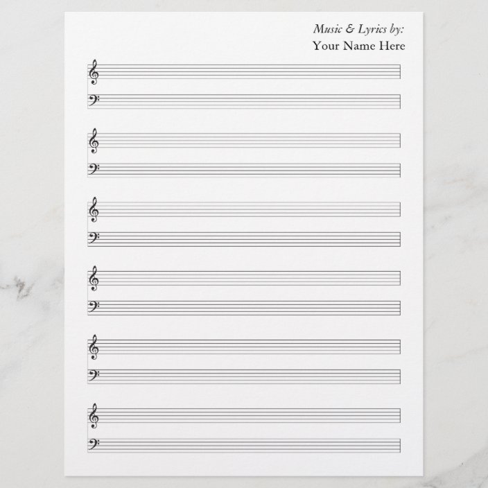 Blank Sheet Music Piano Staves Zazzle Com
