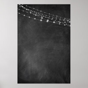 Blank Sign with Chalkboard and Light Strings: DIY