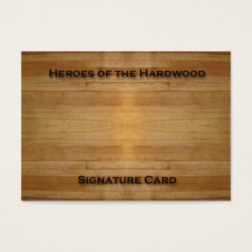Blank Signature Card for basketball autographs! Business Card