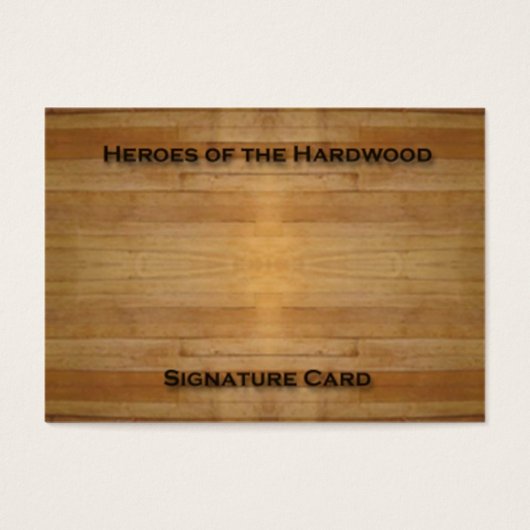 Blank Signature Card for basketball autographs! (Front)