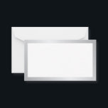 Blank Silver and White Wedding Advice and Wishes Card<br><div class="desc">Add a personal touch to your wedding with a silver wedding advice and wishes card. This advice card features silver border on white background. Perfect for wedding, baby shower, birthday party, bridal shower, bachelorette party and any special occasions. Please Note: The foil details are simulated in the artwork. No actual...</div>