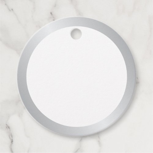 Blank Silver and White Wedding Favor Tags