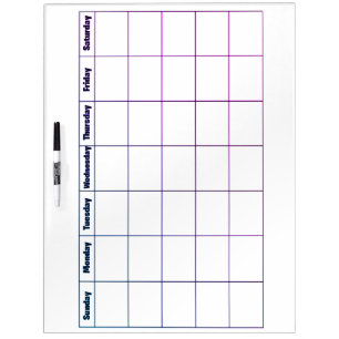 Blank Simple Calendar Dry Erase Board