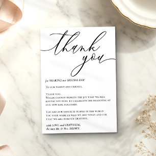 Blank Simple Signature Custom Photo Thank You Enclosure Card