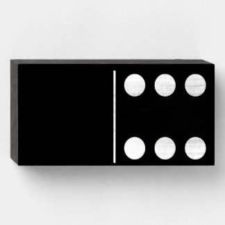 Blank Six Domino Black Wood Box Wall Art 