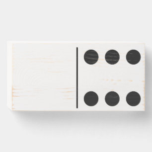 Blank Six Domino White Wood Box Wall Art