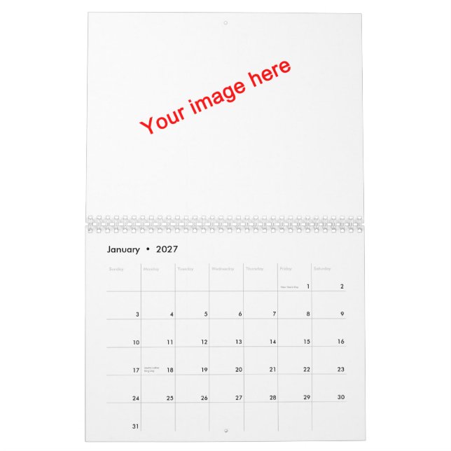 Blank Slate Calendar (Jan 2027)