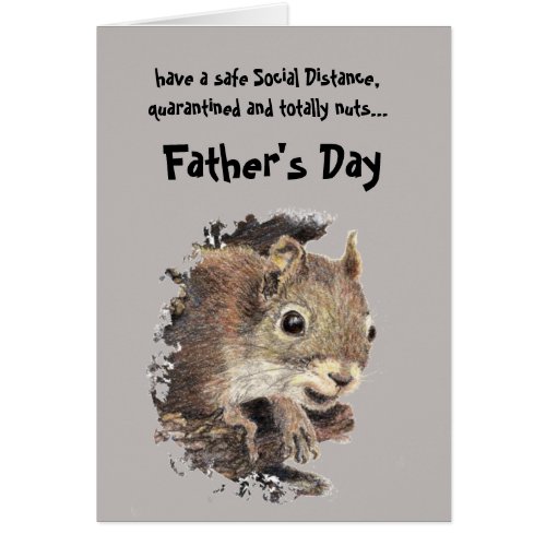 Blank Social Distancing Fathers Day Cute Squirrel