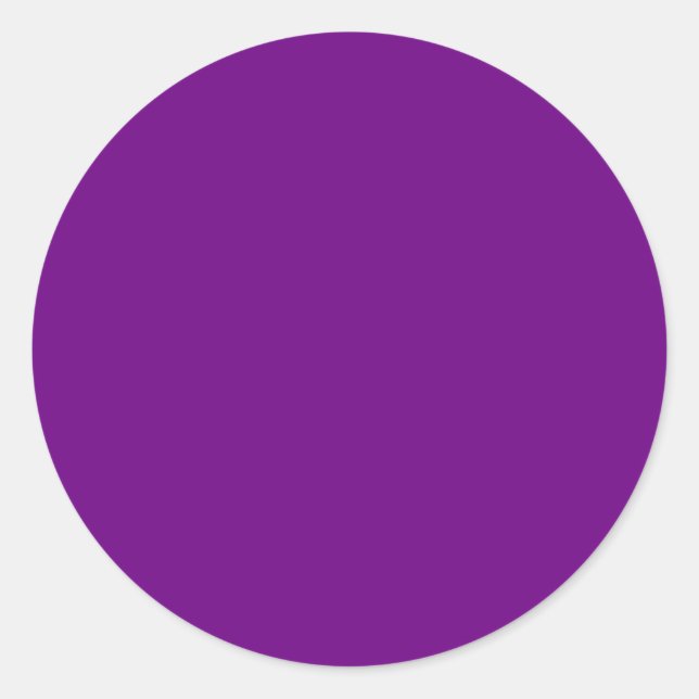 Blank Solid Color Purple Classic Round Sticker (Front)
