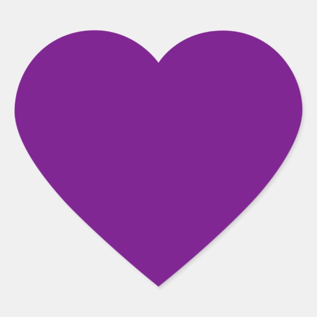 Blank Solid Color Purple Heart Sticker (Front)