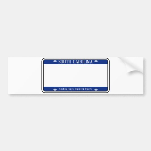 Blank South Carolina State License Plate Bumper Sticker