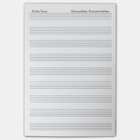 Blank Staff Music Note Paper Custom Name Option