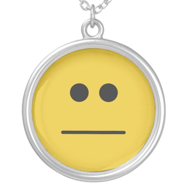 Blank Stare Silver Plated Necklace (Front)