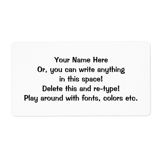 Blank Sticky Labels-Personalize Label (Front)