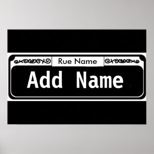 Blank Street Sign, Template French Quarter Poster
