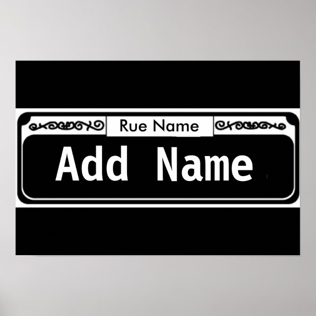 Blank Street Sign, Template  French Quarter Poster (Front)