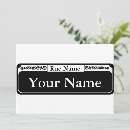Blank Street Sign, Your Name, Rue Name (Standing Front)