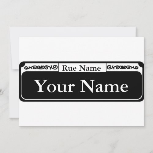 Blank Street Sign Your Name Rue Name