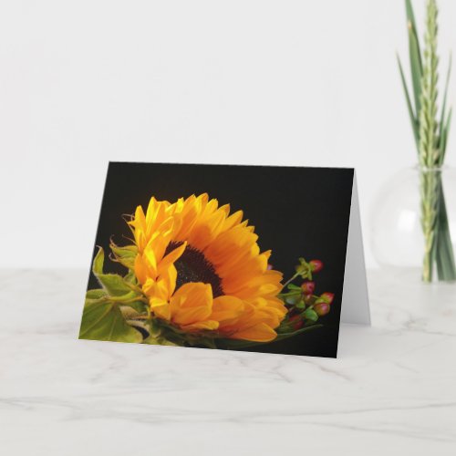 Blank Sunflower Greeting Card