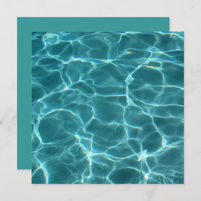 Blank Swimming Pool Party Invitation (Front/Back)
