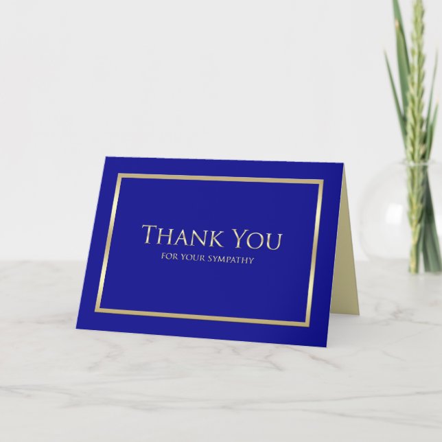 Blank Sympathy Thank You Card - Classic Navy (Front)