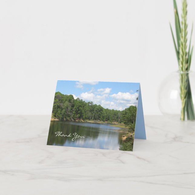 Blank Sympathy Thank You Note Card -- Lake (Front)