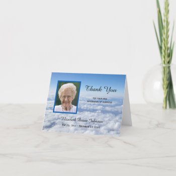 Blank Sympathy Thank You Note Card Photo In Clouds by sympathythankyou at Zazzle