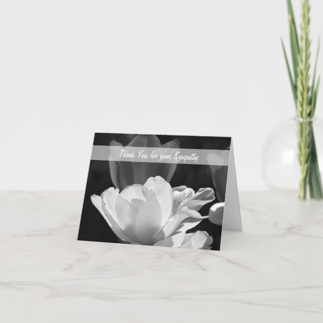 Blank Sympathy Thank You Note Card -- Tulips (Front)