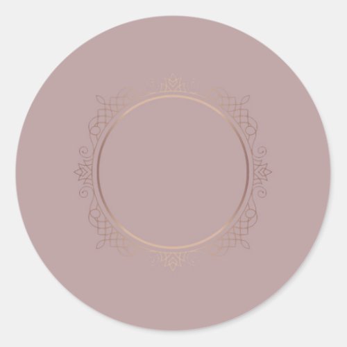 Blank Template Add Text Elegant Modern Rose Gold Classic Round Sticker