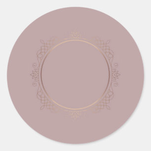 Blank Template Add Text Elegant Modern Rose Gold Classic Round Sticker