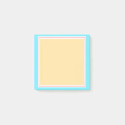 Blank Template Blue Pink Yellow White Elegant Post-it Notes
