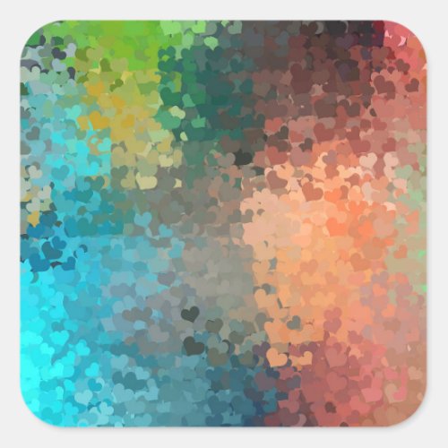 Blank Template Colorful Modern Abstract Art Trendy Square Sticker