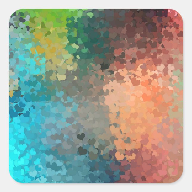 Blank Template Colorful Modern Abstract Art Trendy Square Sticker (Front)