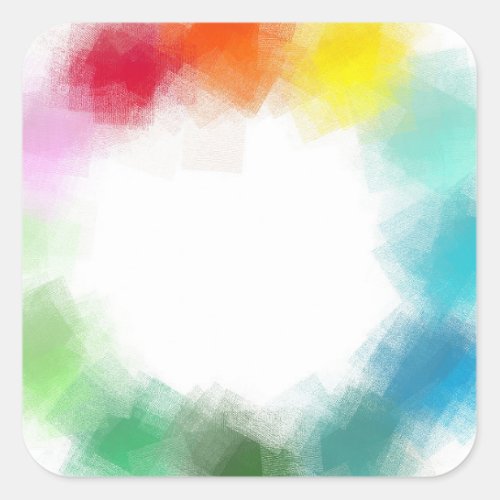 Blank Template Custom Blue Green Pink Red Yellow Square Sticker