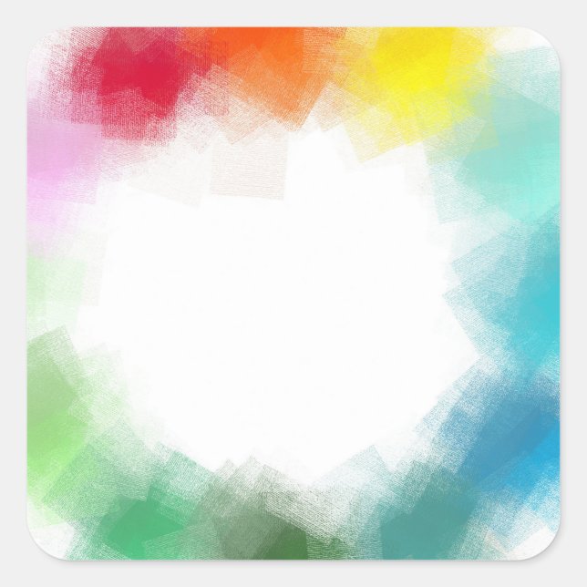 Blank Template Custom Blue Green Pink Red Yellow Square Sticker (Front)