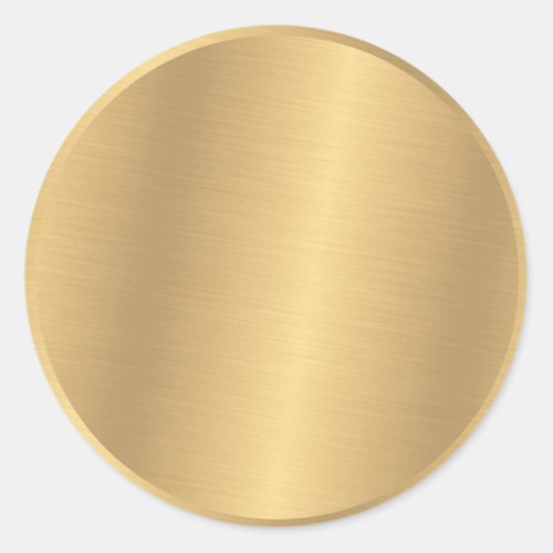 Blank Template Elegant Faux Gold Metallic Look Classic Round Sticker