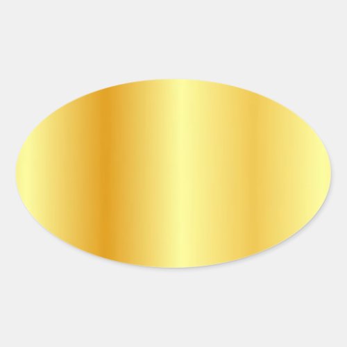 Blank Template Elegant Modern Gold Look Custom Oval Sticker