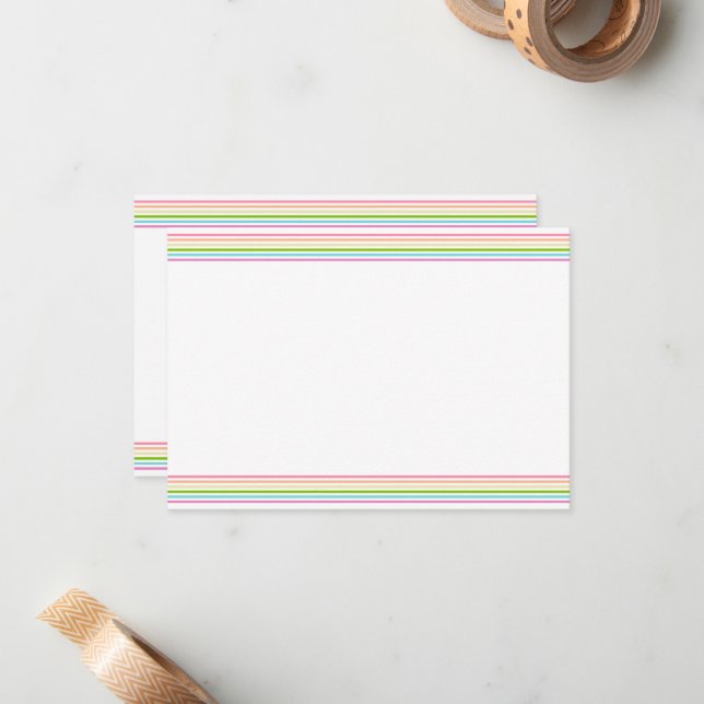 Blank Template Elegant Rainbow Colors Stripe (Front/Back In Situ)
