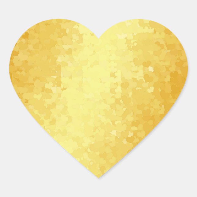 Blank Template Glamorous Gold Look Hearts Heart Sticker (Front)