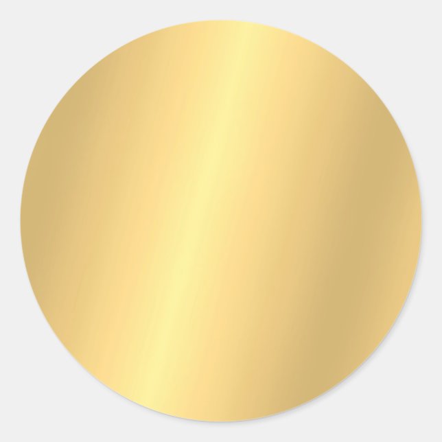 Blank Template Glamour Elegant Faux Gold Stylish Classic Round Sticker (Front)