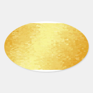 Blank Template Glamour Gold Look Hearts Oval Sticker