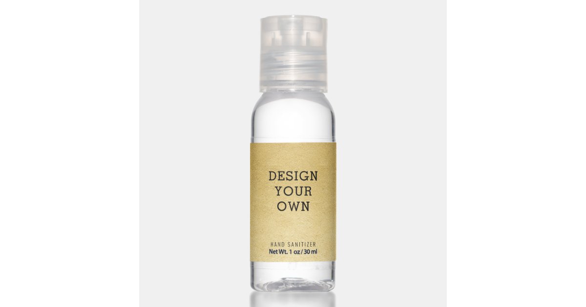 Blank Template Gold Label Personalized Travel Size Hand Sanitizer | Zazzle