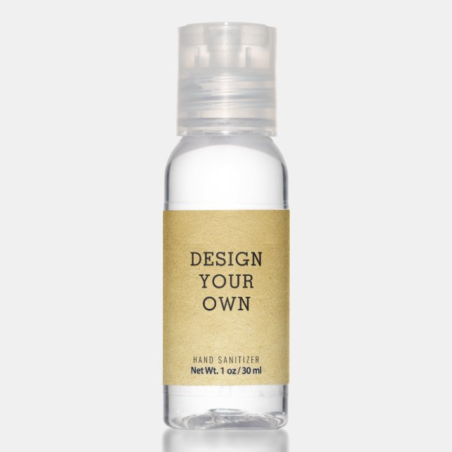 Blank Template Gold Label Personalized Travel Size Hand Sanitizer (Front)
