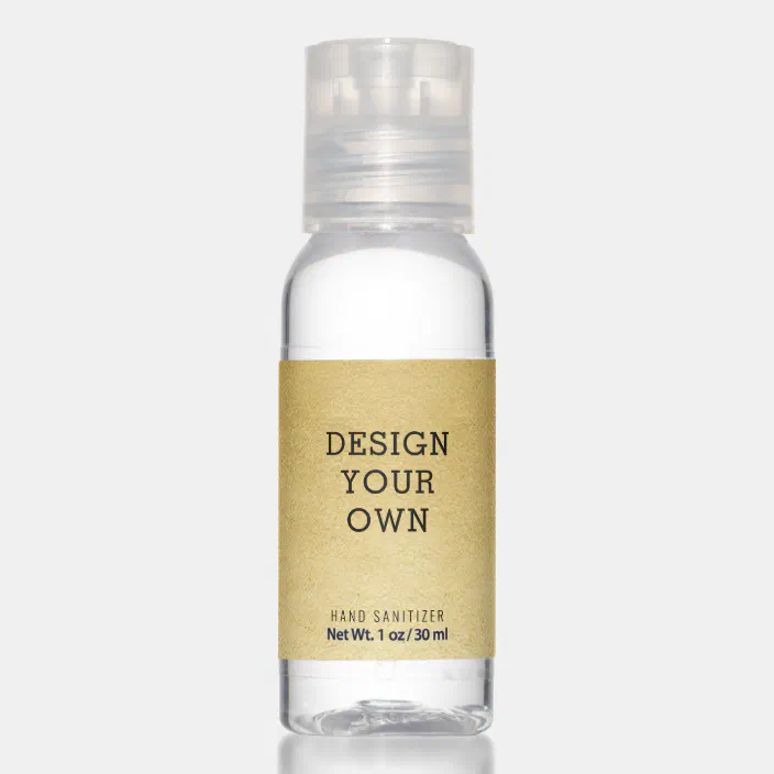 Blank Template Gold Label Personalized Travel Size Hand Sanitizer |  Zazzle.com