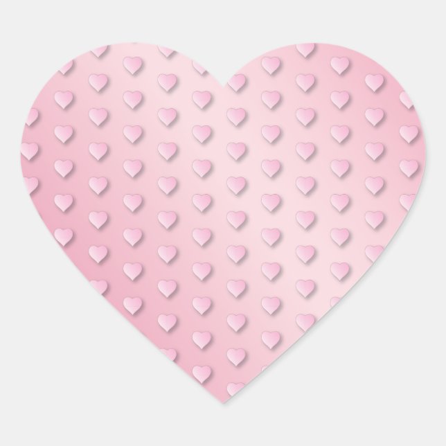 Blank Template Pink Heart Add Your Text Heart Sticker (Front)