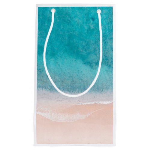 Blank Template Seaside Beach Blue Sea Sand Elegant Small Gift Bag