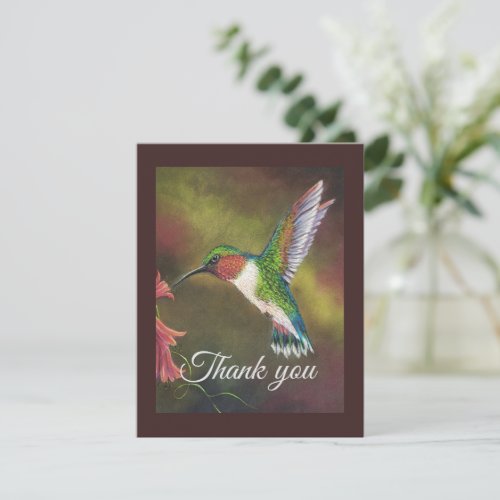 Blank Thank You Card_ Unique Hummingbird Design