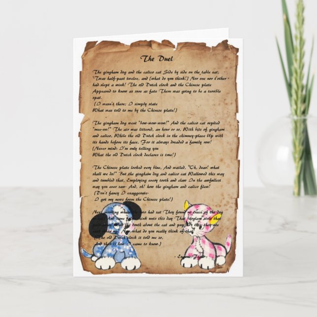 Blank "The Duel" by Eugene Field Greeting Card (Front)